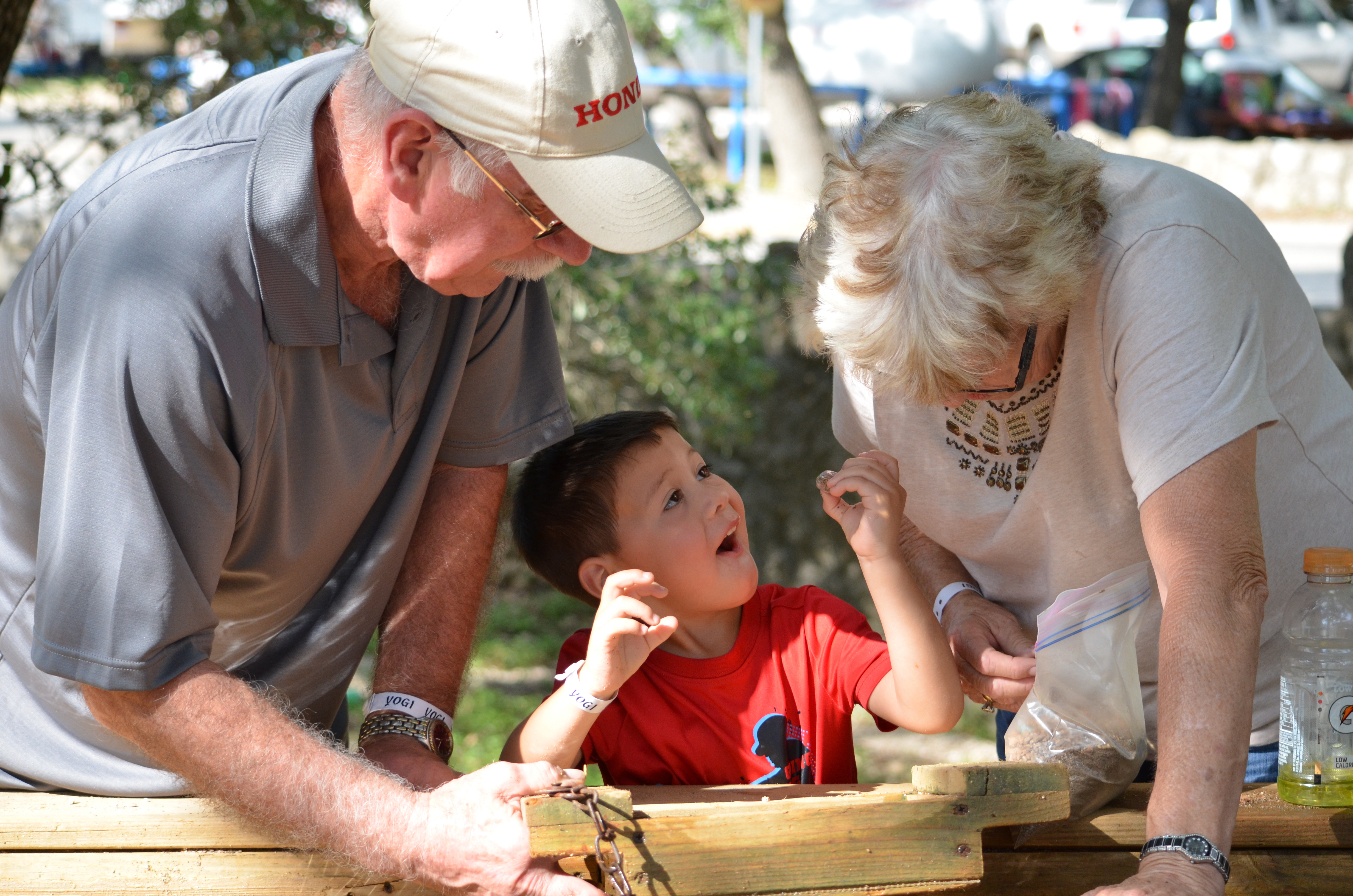 Gem Mining Grandparents at Jellystone in Canyon Lake, Texas 